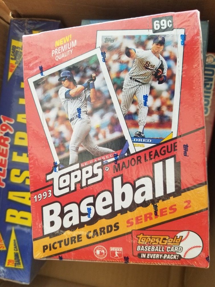 1993 TOPPS BASEBALL SERIES 2 two FACTORY WAX Unopened box w/ GOLD CARD inserts RC