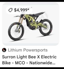 Surron Light Bee X Electric Bike - MCO - Nationwide...