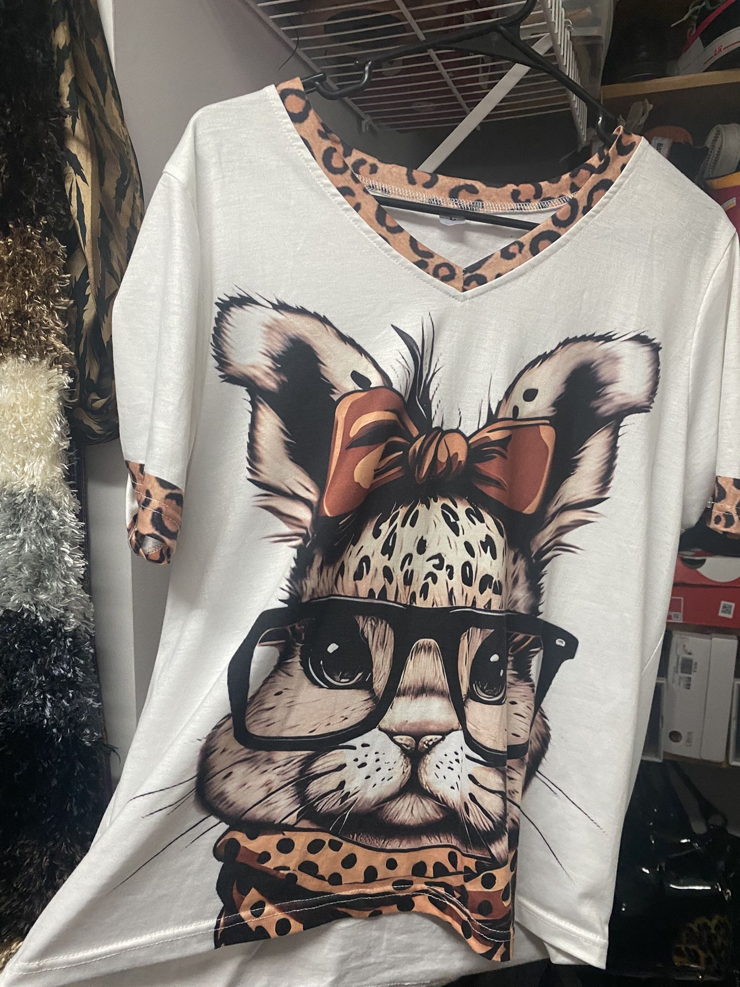 Cheetah  Print, Bunny Shirt, Large