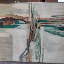 LEE REYNOLDS LARGE MCM ABSTRACT 5 FOOT PAINTING WALL ART 