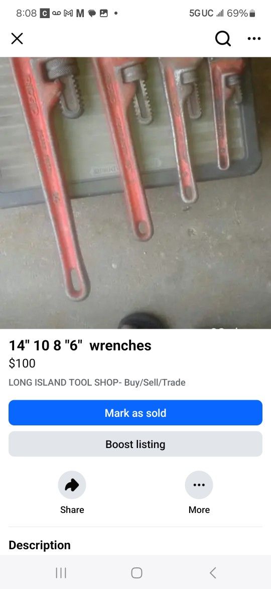 Wrenches 14" 10" 8" 6"