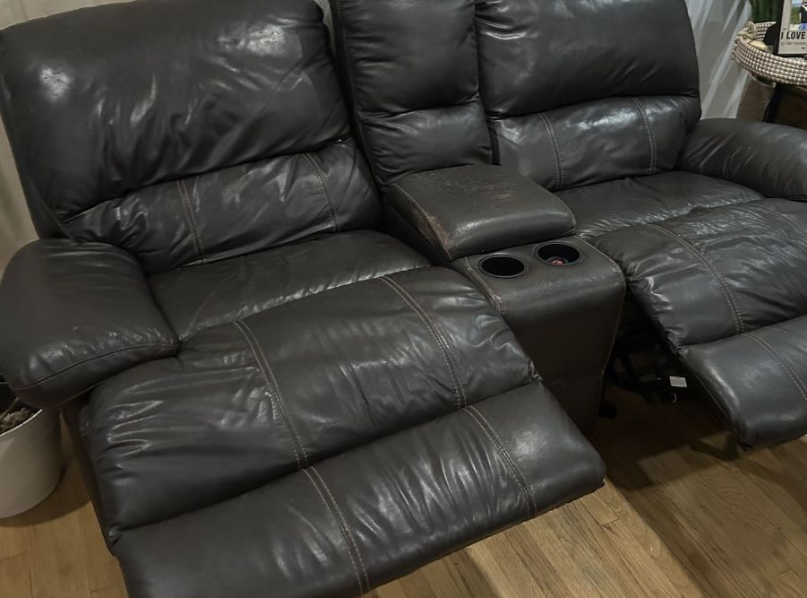 Free Leather Couch Normal Wear.