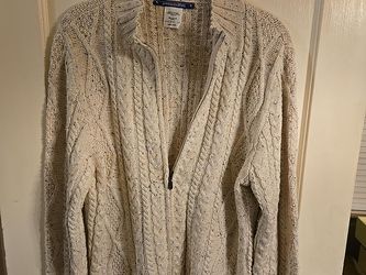 Irresponsible cotton cable knit zipper sweater