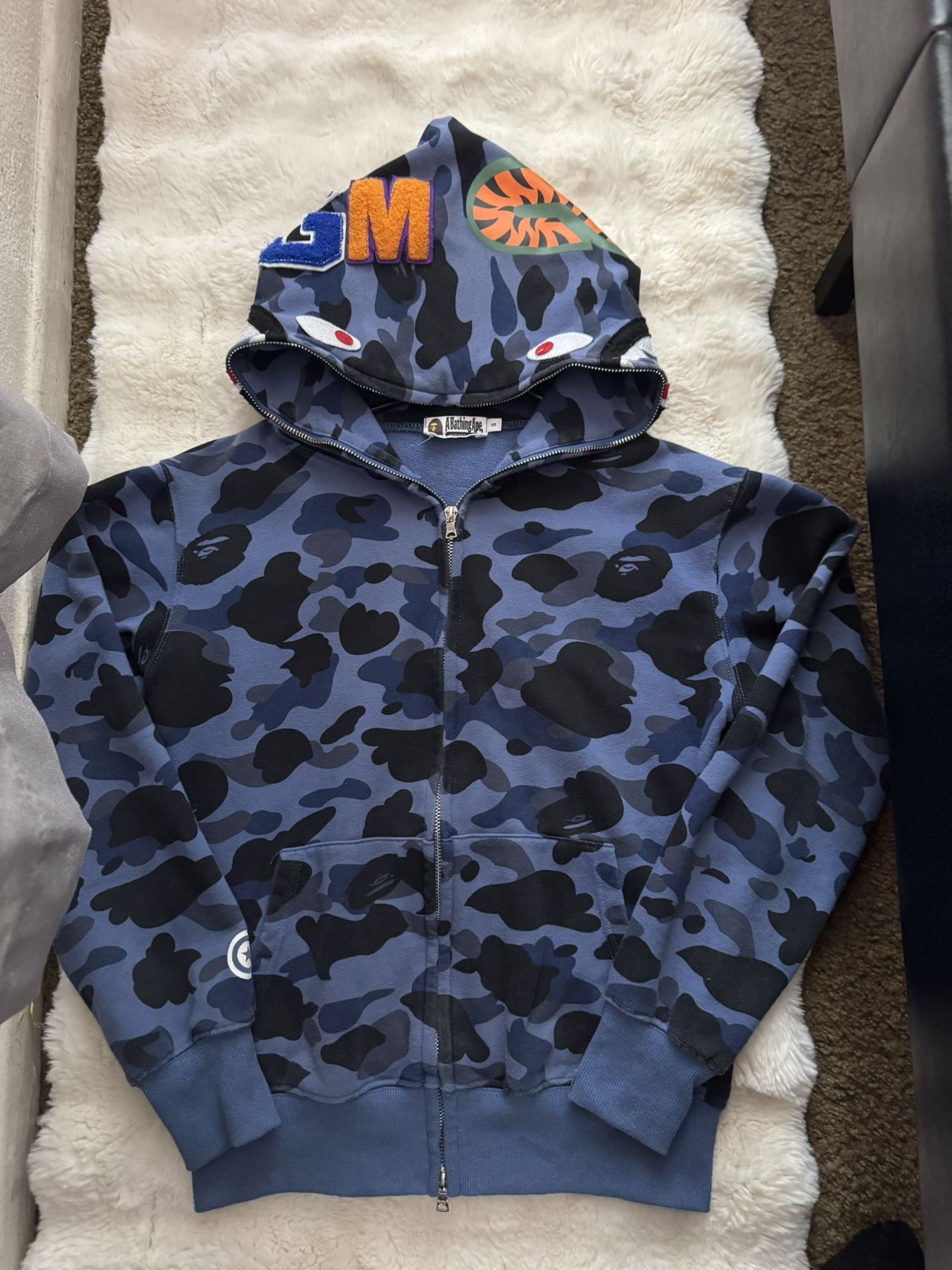 Blue Bape Hoodie size small