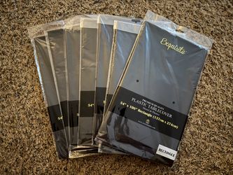 Black plastic table covers