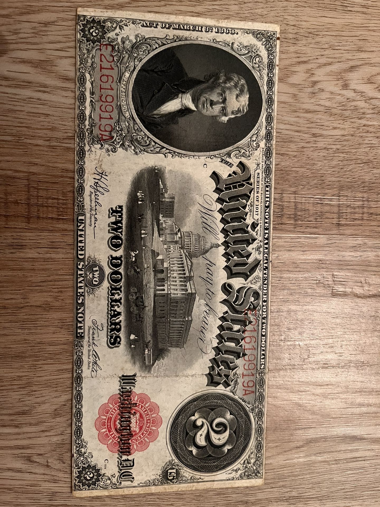 Series of 1917 $2 Bill