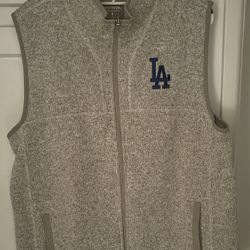 Dodgers Antigua Full Vip Vest Large Oatmeal Color