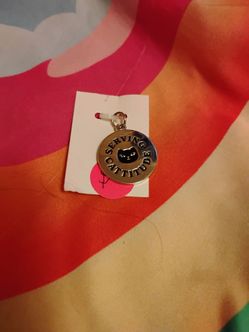 Serving Cattitude Silver Disc Charm