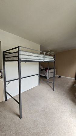 Twin Metal Loft Bed W Mattress