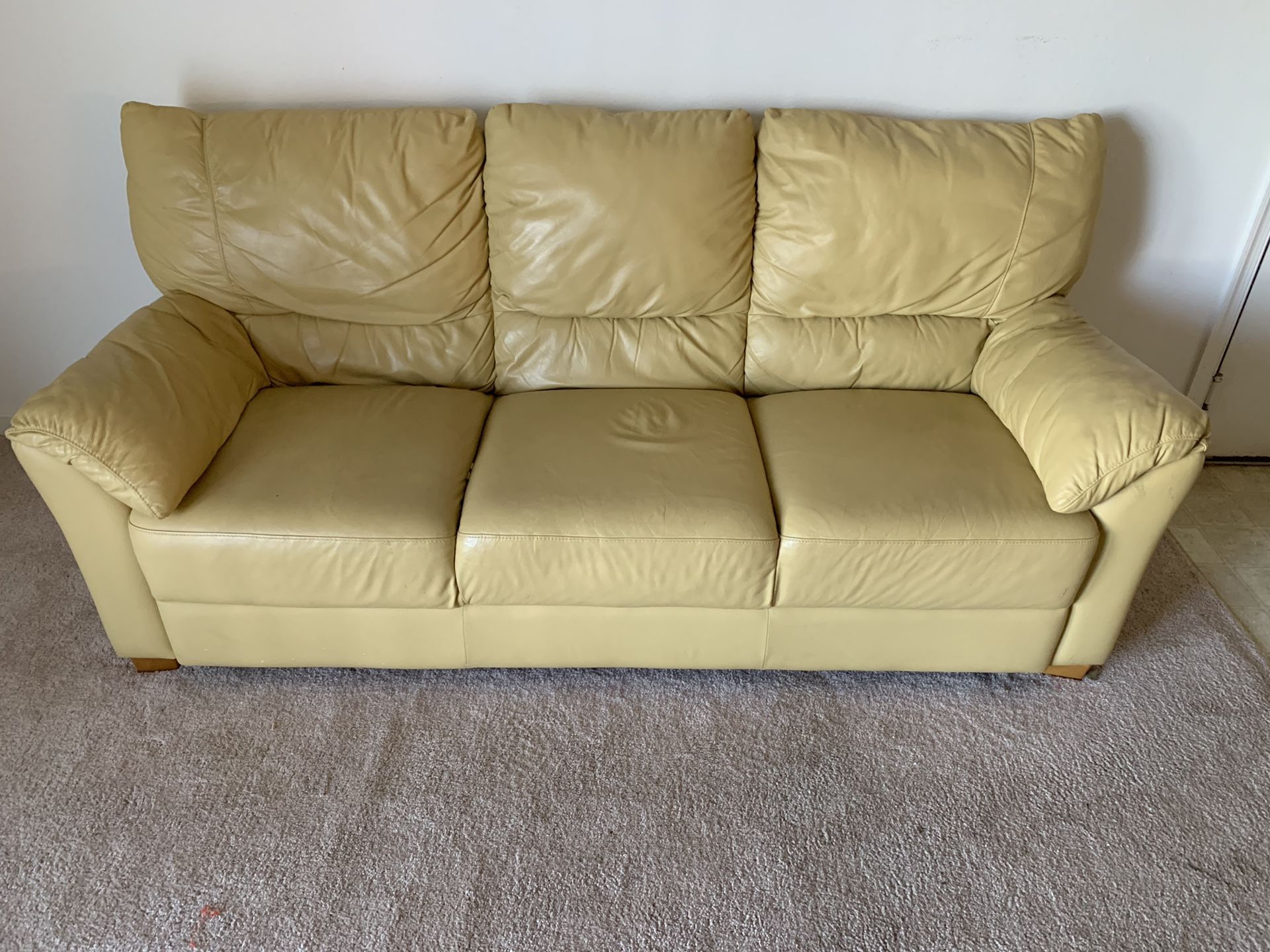 2 leather couches and large leather chair
