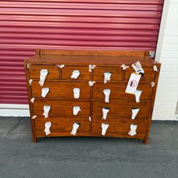 Loon Peak Orpha 10 Drawer Solid Wood Double Dresser 