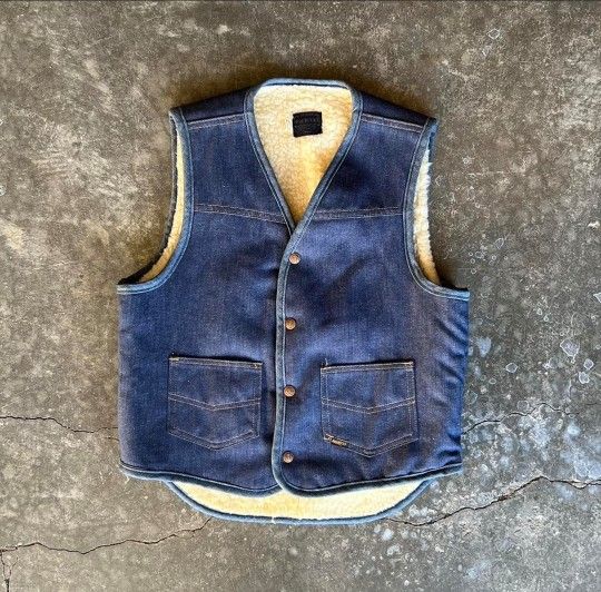 Sears Denim Sherpa Vest