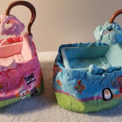 Fisher Price loving family Doll house Bassinets cribs twins pink & blue from 2007 read description