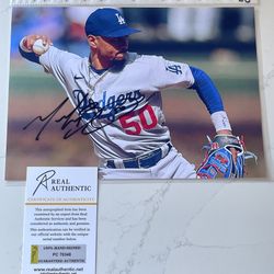 Mookie Betts Los Angeles Dodgers Autographed 8x12 Photo With COA 