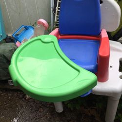 Nice Space Saver High Chair With Interchangeable Trays Only $20 Firm