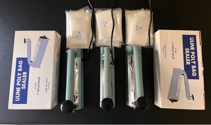 ULINE H-163 8” Impulse Poly Bag Sealers — 3 Available — $30 Each
