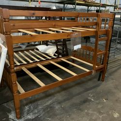 Brand New ** All Wood Twin Bunk Bed $10 down