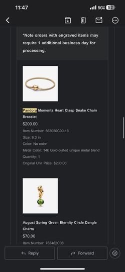 gold pandora bracelet