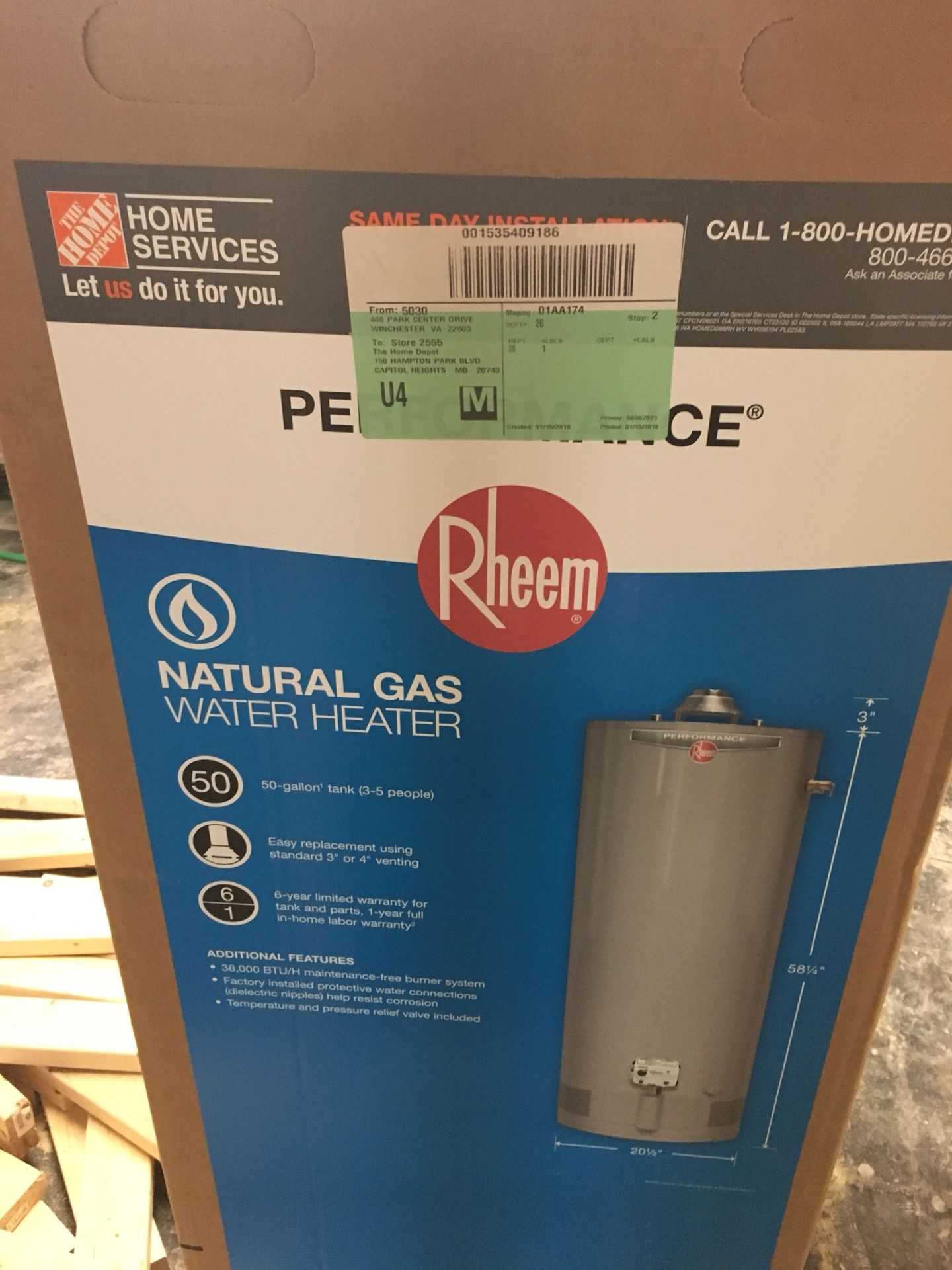 Brand new water heater