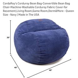 CordaRoy's Corduroy Bean Bag-Convertible Bean Bag Chair-Machine-Washable Corduroy Fabric Cover-for B
