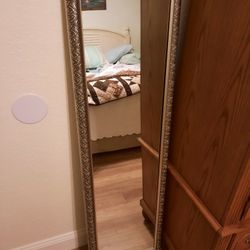 Silver Framed Hall Mirror.