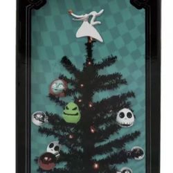 Disney The Nightmare Before Christmas Light Up Decorated Tree with Jack Skellington Base & Ornaments, Zero Topper, Sally & Oogie Boogie Man Ornaments