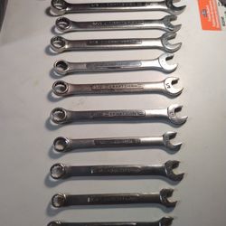 Vintage Craftsman Combination Wrench Lot Of 11 USA
