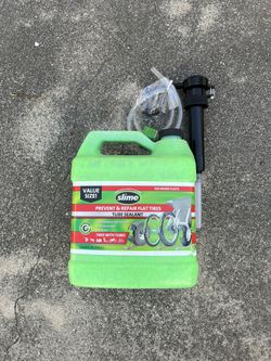 Slime 10162 Bike Tube Puncture Repair Sealant with Pump, Prevent and Repair, suitable for all Bicycles, Non-Toxic, Eco-Friendly, 1 Gallon bottle