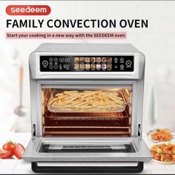 14-in-1 Functions, Stainless Steel Smart Oven 25L Countertop Convection Oven with Color LCD Display and Touch Screen,