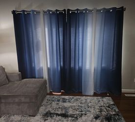 Navy Blue Ombre Blackout Curtains 