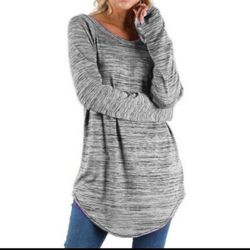 New Popular loose large women's round neck long sleeve shirt top  L