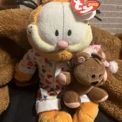 garfield and pookie bed time ty beanie babies 
