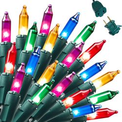 Joiedomi Christmas Lights Outdoor,31.2FT Multicolor Christmas Tree Lights Outside,150 Count String Lights,Green Wire Xmas Lights for Decorations Indoo