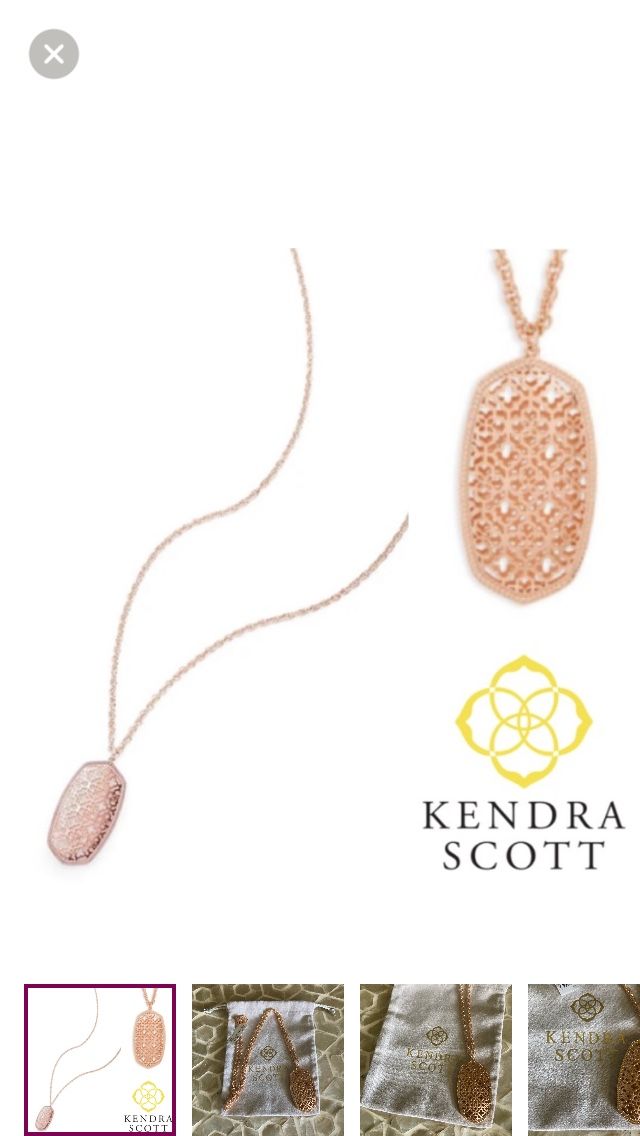 NEW! Kendra Scott Rae Necklace in rose gold filigree (14K gold plated)