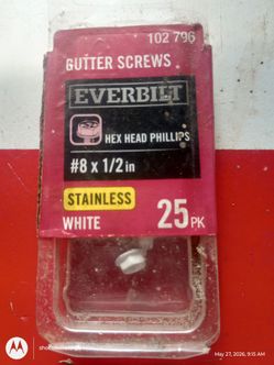 Gutter screws 102 796 everbuilt #8* 1/2 in stainless white 25 pack