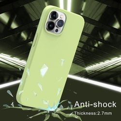 Liquid Silicone Case Designed for iPhone 13 Pro Case,Slim Gel Rubber Full Body Protection Shockproof Drop Protection Case - Matcha Green