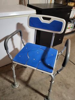Heavy Duty Shower Chair with Arms, Backrest & Hygiene Cutout