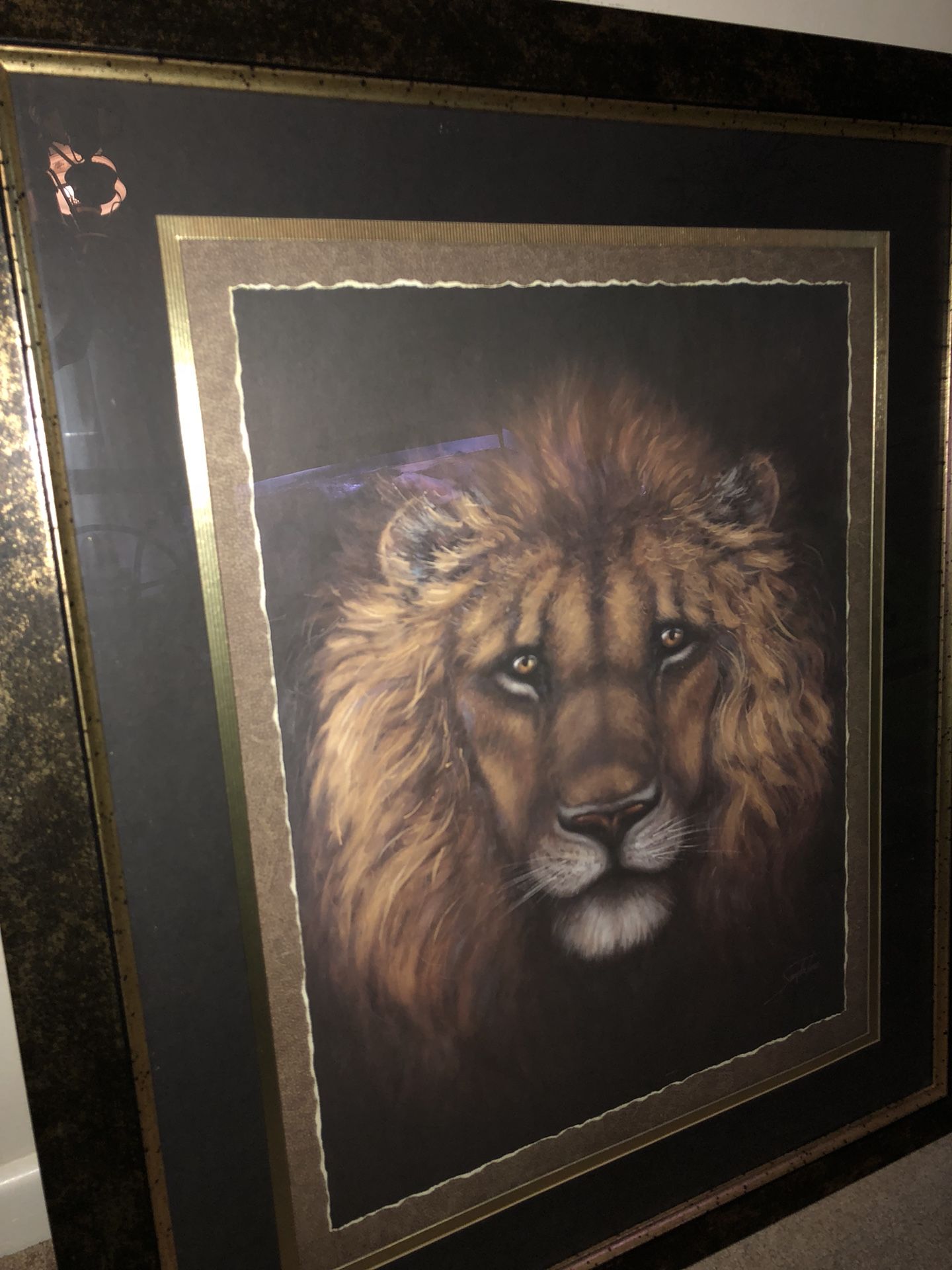 Home interior lion picture frame
