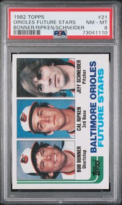 Cal Ripken jr 1982 rookie card psa 8 available on eBay only