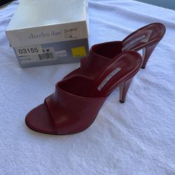 Red Leather Pumps Heels Women’s - OBO - Make offer :)