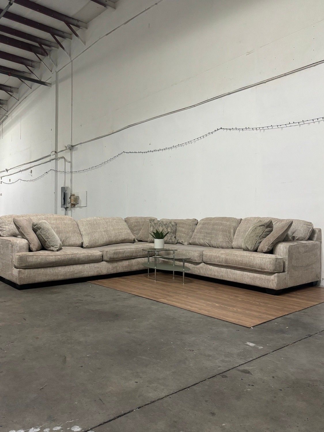 Beige Ashley Rawcliffe Sectional Couch, Delivery Available