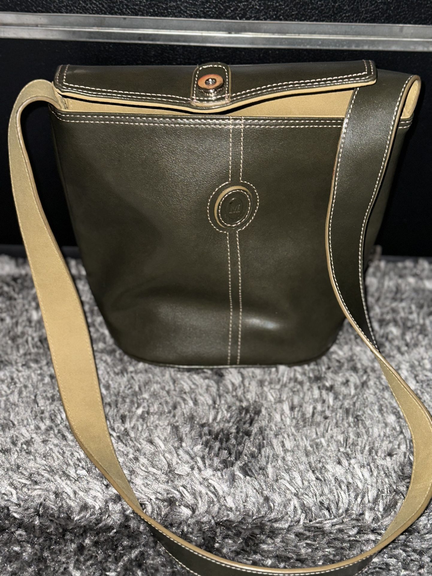 Leather MonDani New York Purse Army/ Olive Green