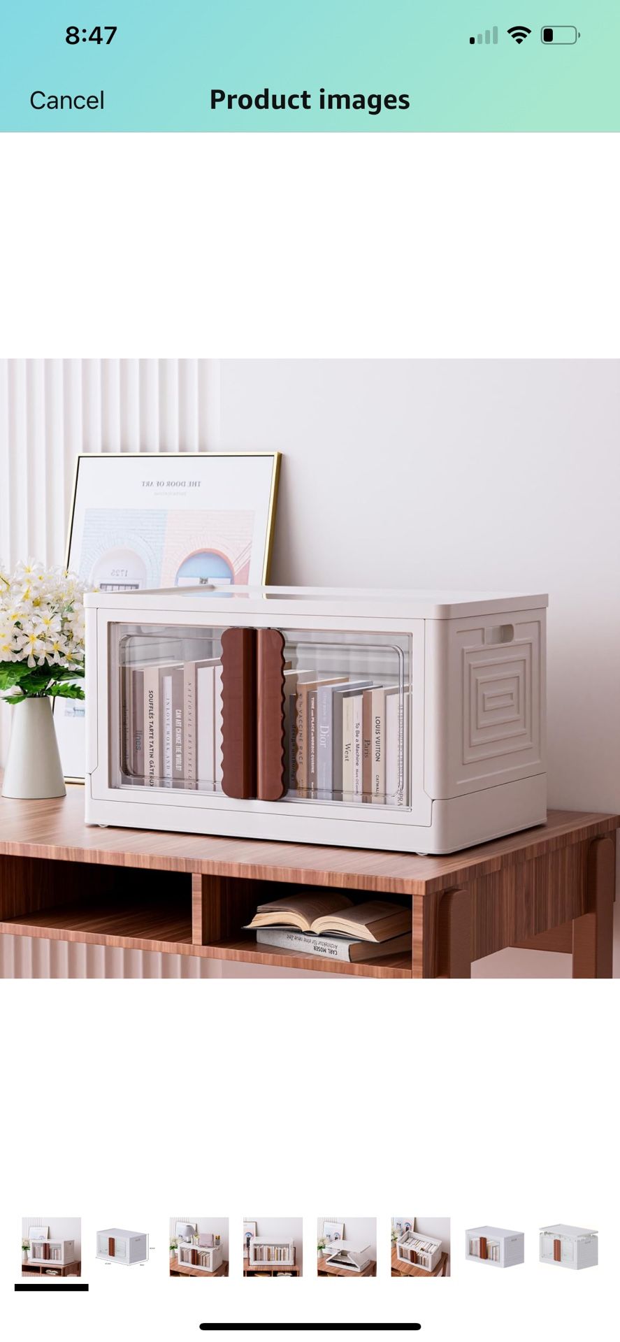 Stackable Storage Bins - Folding Storage Bins with Door and Wheels, Collapsible Plastic Storage Bins for Closets, Stackable Storage Organisers, Home a