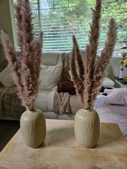 Vase W/Pampass Grass