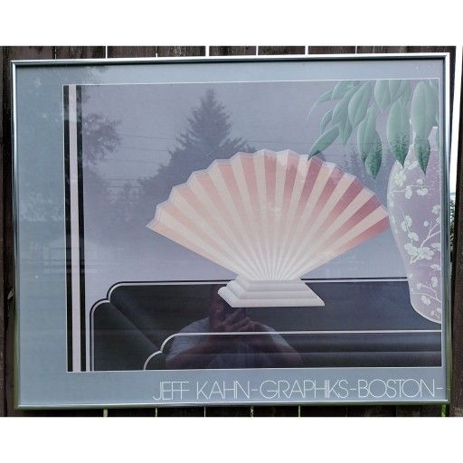Jeff Kahn Shell Lithograph – Graphiks 1984, Vintage Offset Lithograph – Abstract Shell, 1980s
