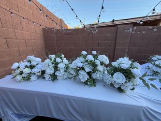 Faux white flower bundle