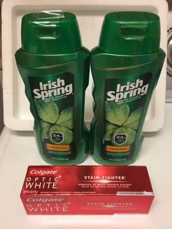Irish spring body wash with Colgate