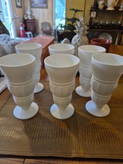 Set of six vintage 1960s Sundae glasses