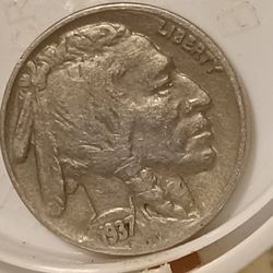 1937 No Mint Mark Indian Head Nickel 