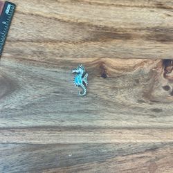 Sterling Silver And Mother Of Pearl Inlay Seahorse Pendant